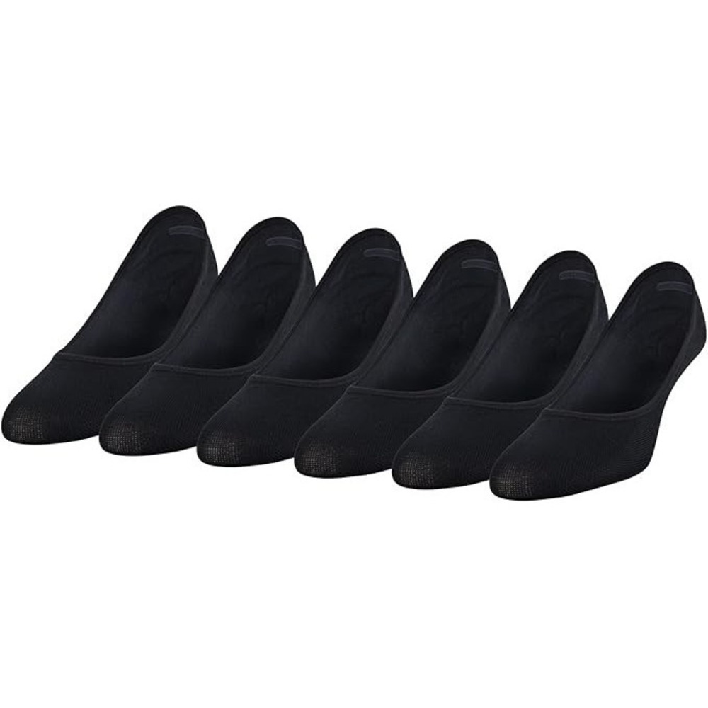 Peds Women's Lightweight Low Cut No Show Socks, Black 6 PAIRS SIZE 8/12